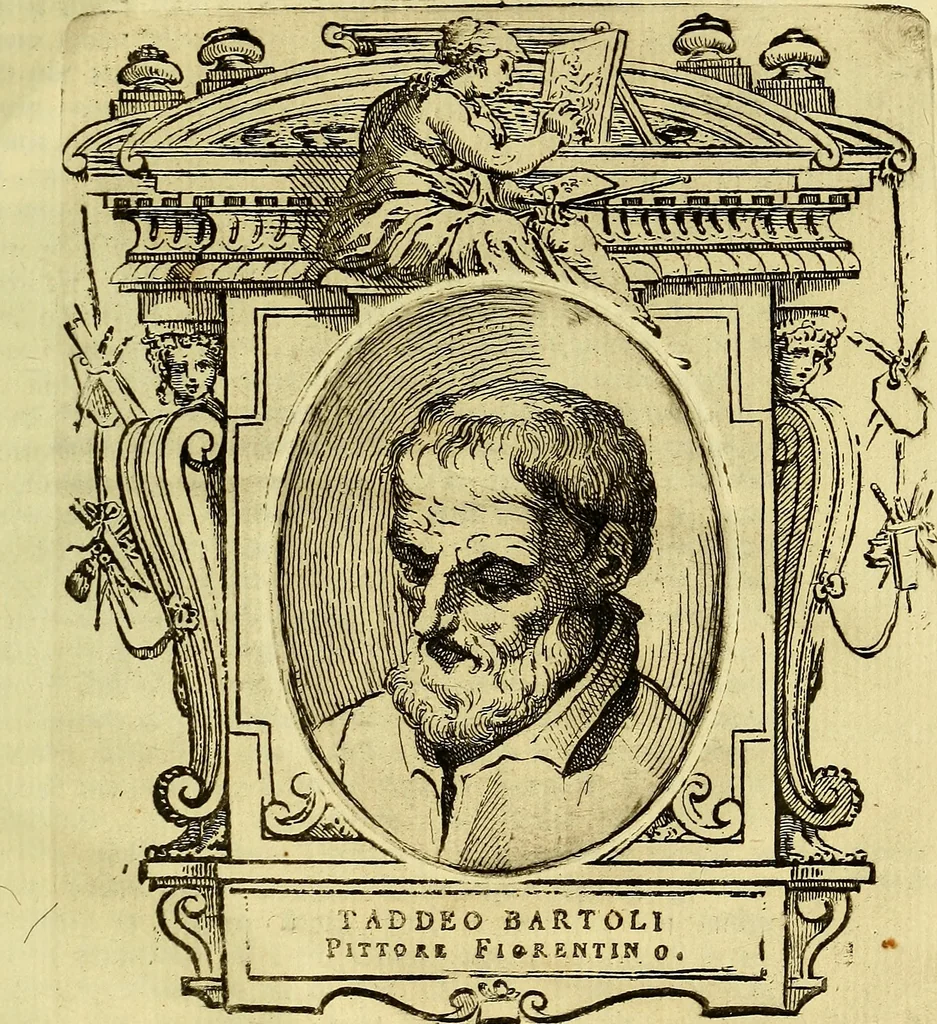 An illustration from Vite de più eccellenti pittori scultori ed architetti, 1767, leaf 590