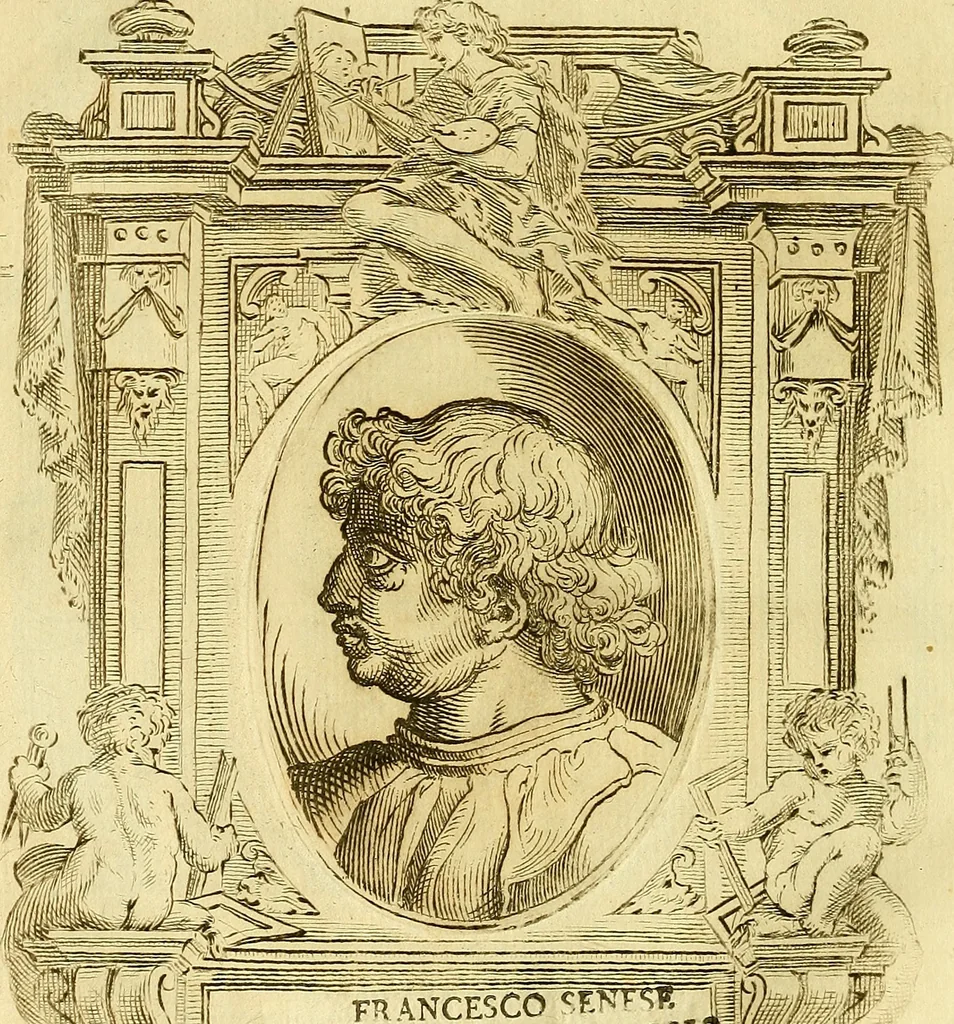 An illustration from Vite de più eccellenti pittori scultori ed architetti, 1767, leaf 393