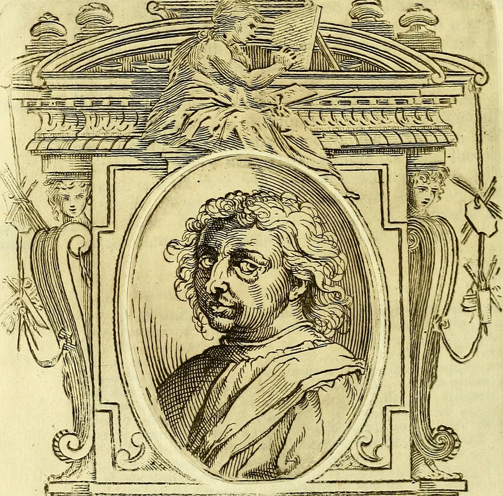 An illustration from Vite de più eccellenti pittori scultori ed architetti, 1767, leaf 493