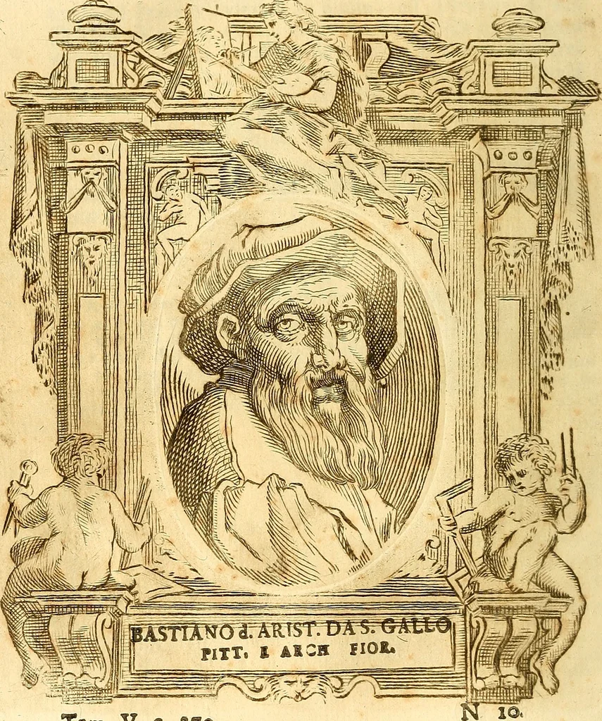 An illustration from Vite de più eccellenti pittori scultori ed architetti, 1767, leaf 305