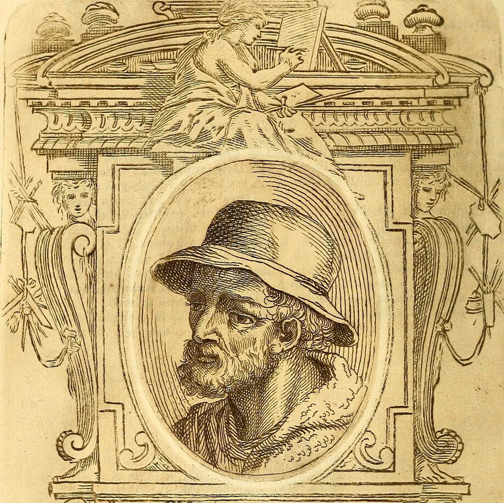 An illustration from Vite de più eccellenti pittori scultori ed architetti, 1767, leaf 399