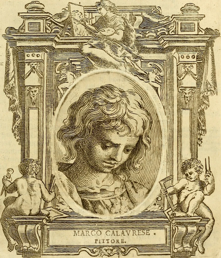An illustration from Vite de più eccellenti pittori scultori ed architetti, 1767, leaf 166