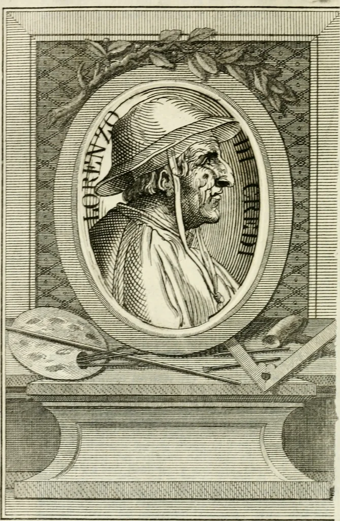 An illustration from Vite de' più eccellenti pittori, scultori e architetti, 1791, leaf 107