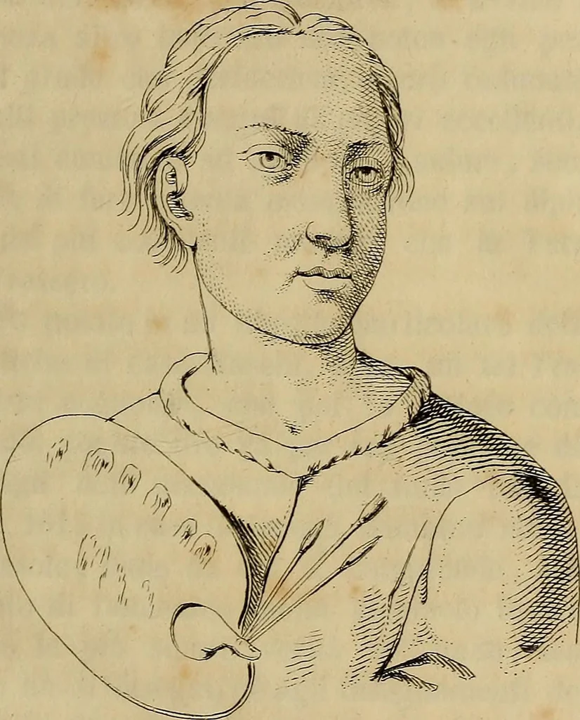 An illustration from Vite de' pittori e scultori ferraresi, 1844, leaf 34