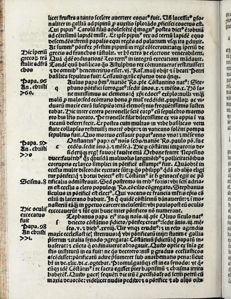 An illustration from Vite ducentorũ et triginta sum̃orum põtificũ : a beato Petro apostolo vsq[ue] ad Julium secundũ modernum pontificem, 1507, leaf 40