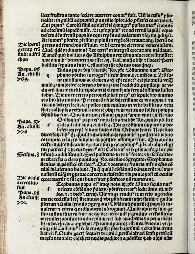 An illustration from Vite ducentorũ et triginta sum̃orum põtificũ : a beato Petro apostolo vsq[ue] ad Julium secundũ modernum pontificem, 1507, leaf 44