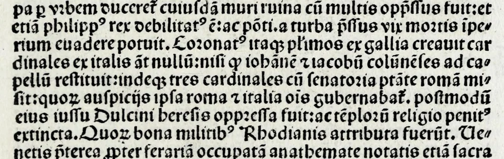 An illustration from Vite ducentorũ et triginta sum̃orum põtificũ : a beato Petro apostolo vsq[ue] ad Julium secundũ modernum pontificem, 1507, leaf 79