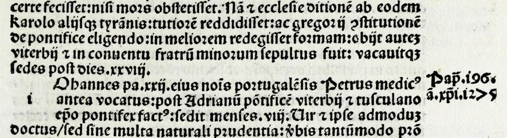 An illustration from Vite ducentorũ et triginta sum̃orum põtificũ : a beato Petro apostolo vsq[ue] ad Julium secundũ modernum pontificem, 1507, leaf 99