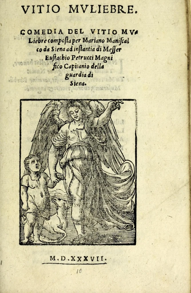 An illustration from Vitio mvliebre : comedia del Vitio mvliebre, 1537, leaf 7