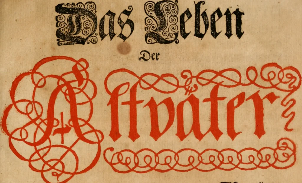 An illustration from Vitæ Patrum : Oder Das Leben Der Altväter und anderer Gottseeligen Personen, 1700, leaf 6