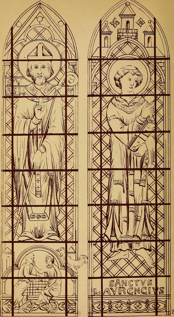 An illustration from Vitraux de Bourges; vitraux du XIIIe siècle de la cathédrale de Bourges;, 1900, leaf 157