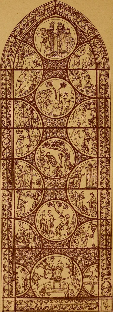 An illustration from Vitraux de Bourges; vitraux du XIIIe siècle de la cathédrale de Bourges;, 1900, leaf 43