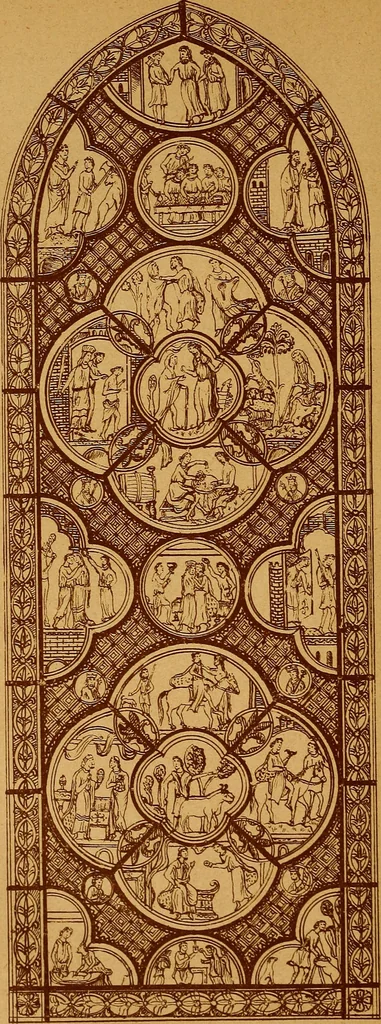 An illustration from Vitraux de Bourges; vitraux du XIIIe siècle de la cathédrale de Bourges;, 1900, leaf 49