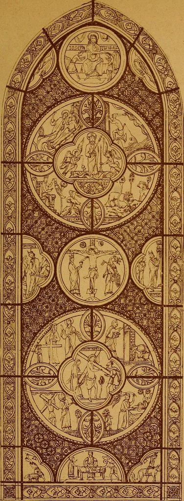 An illustration from Vitraux de Bourges; vitraux du XIIIe siècle de la cathédrale de Bourges;, 1900, leaf 54