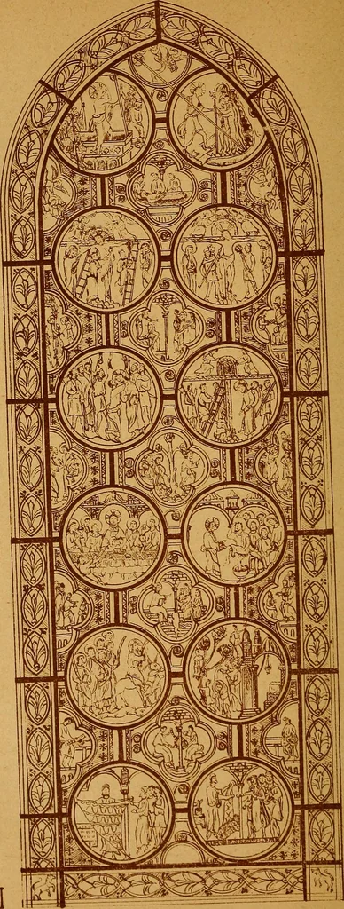 An illustration from Vitraux de Bourges; vitraux du XIIIe siècle de la cathédrale de Bourges;, 1900, leaf 65