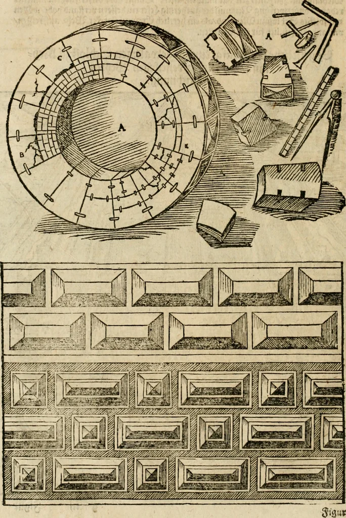 An illustration from Vitruuius, des aller namhafftigisten vnnd hocherfahrnesten, römischen Architecti, vnnd kunstreichen Werck oder Bawmeisters, Marci Vitruuij Pollionis, zehen Bücher von der Architectur vnd künstlichem Bawen ..., 1614, leaf 113
