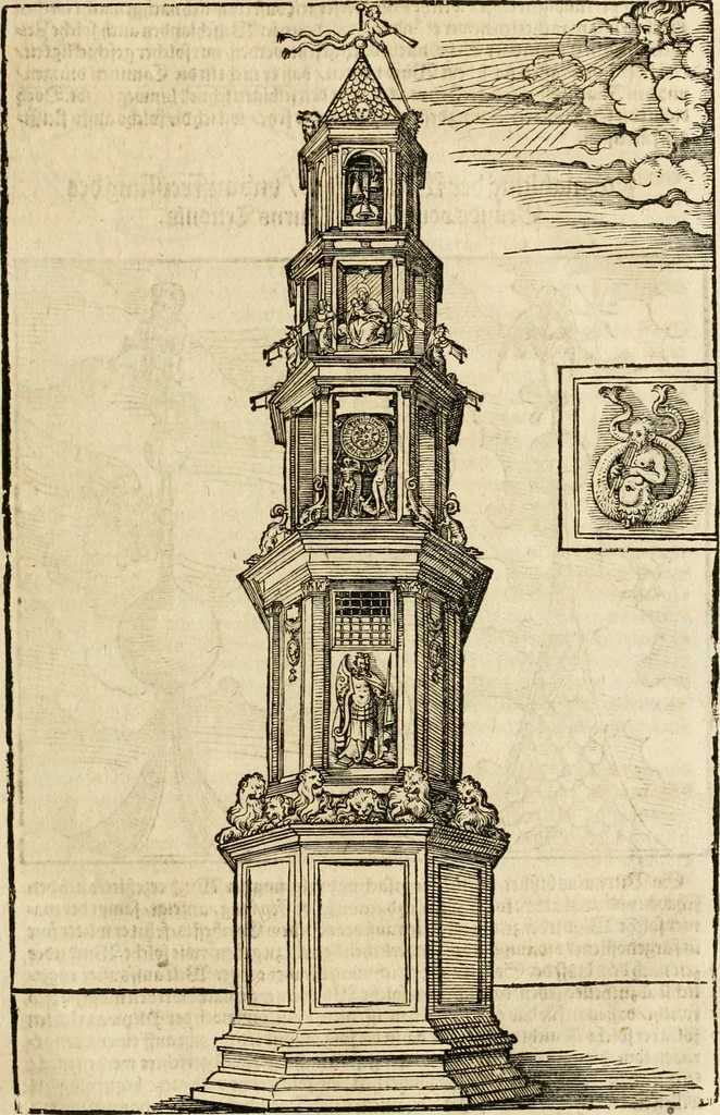 An illustration from Vitruuius, des aller namhafftigisten vnnd hocherfahrnesten, römischen Architecti, vnnd kunstreichen Werck oder Bawmeisters, Marci Vitruuij Pollionis, zehen Bücher von der Architectur vnd künstlichem Bawen ..., 1614, leaf 124