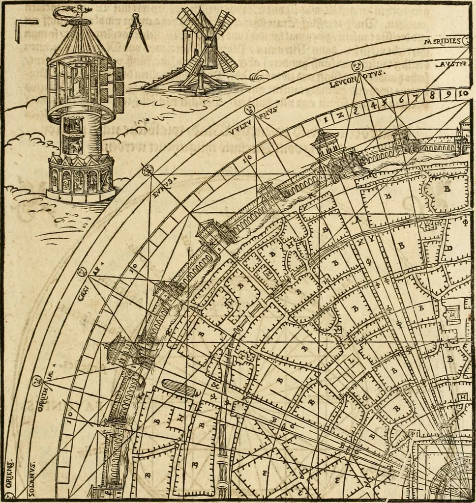 An illustration from Vitruuius, des aller namhafftigisten vnnd hocherfahrnesten, römischen Architecti, vnnd kunstreichen Werck oder Bawmeisters, Marci Vitruuij Pollionis, zehen Bücher von der Architectur vnd künstlichem Bawen ..., 1614, leaf 130