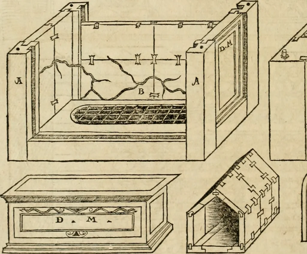 An illustration from Vitruuius, des aller namhafftigisten vnnd hocherfahrnesten, römischen Architecti, vnnd kunstreichen Werck oder Bawmeisters, Marci Vitruuij Pollionis, zehen Bücher von der Architectur vnd künstlichem Bawen ..., 1614, leaf 187