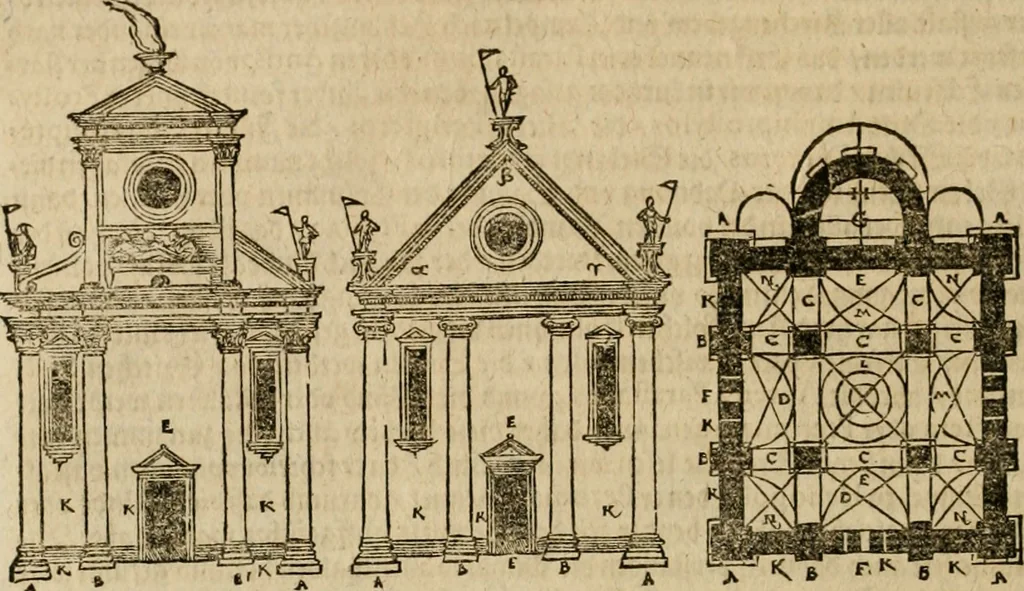 An illustration from Vitruuius, des aller namhafftigisten vnnd hocherfahrnesten, römischen Architecti, vnnd kunstreichen Werck oder Bawmeisters, Marci Vitruuij Pollionis, zehen Bücher von der Architectur vnd künstlichem Bawen ..., 1614, leaf 237