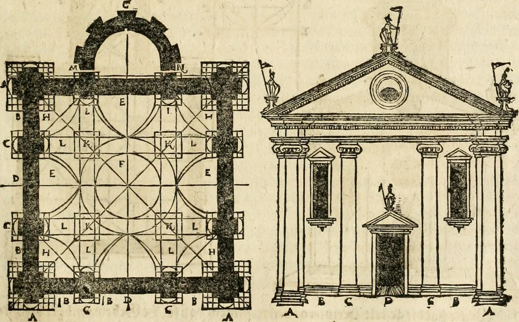 An illustration from Vitruuius, des aller namhafftigisten vnnd hocherfahrnesten, römischen Architecti, vnnd kunstreichen Werck oder Bawmeisters, Marci Vitruuij Pollionis, zehen Bücher von der Architectur vnd künstlichem Bawen ..., 1614, leaf 238