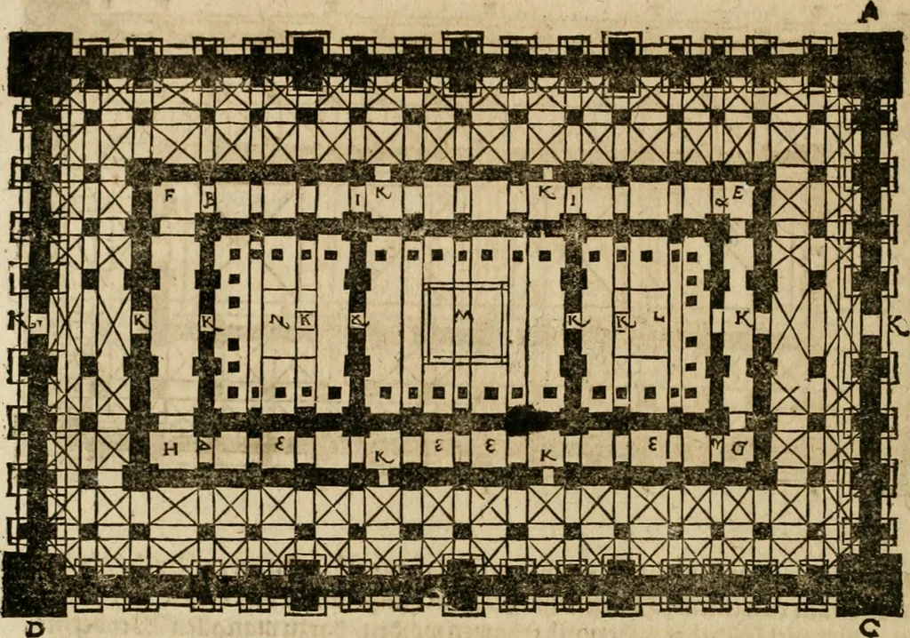 An illustration from Vitruuius, des aller namhafftigisten vnnd hocherfahrnesten, römischen Architecti, vnnd kunstreichen Werck oder Bawmeisters, Marci Vitruuij Pollionis, zehen Bücher von der Architectur vnd künstlichem Bawen ..., 1614, leaf 245