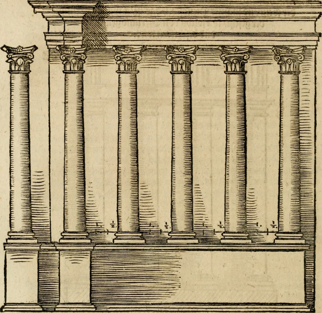 An illustration from Vitruuius, des aller namhafftigisten vnnd hocherfahrnesten, römischen Architecti, vnnd kunstreichen Werck oder Bawmeisters, Marci Vitruuij Pollionis, zehen Bücher von der Architectur vnd künstlichem Bawen ..., 1614, leaf 251