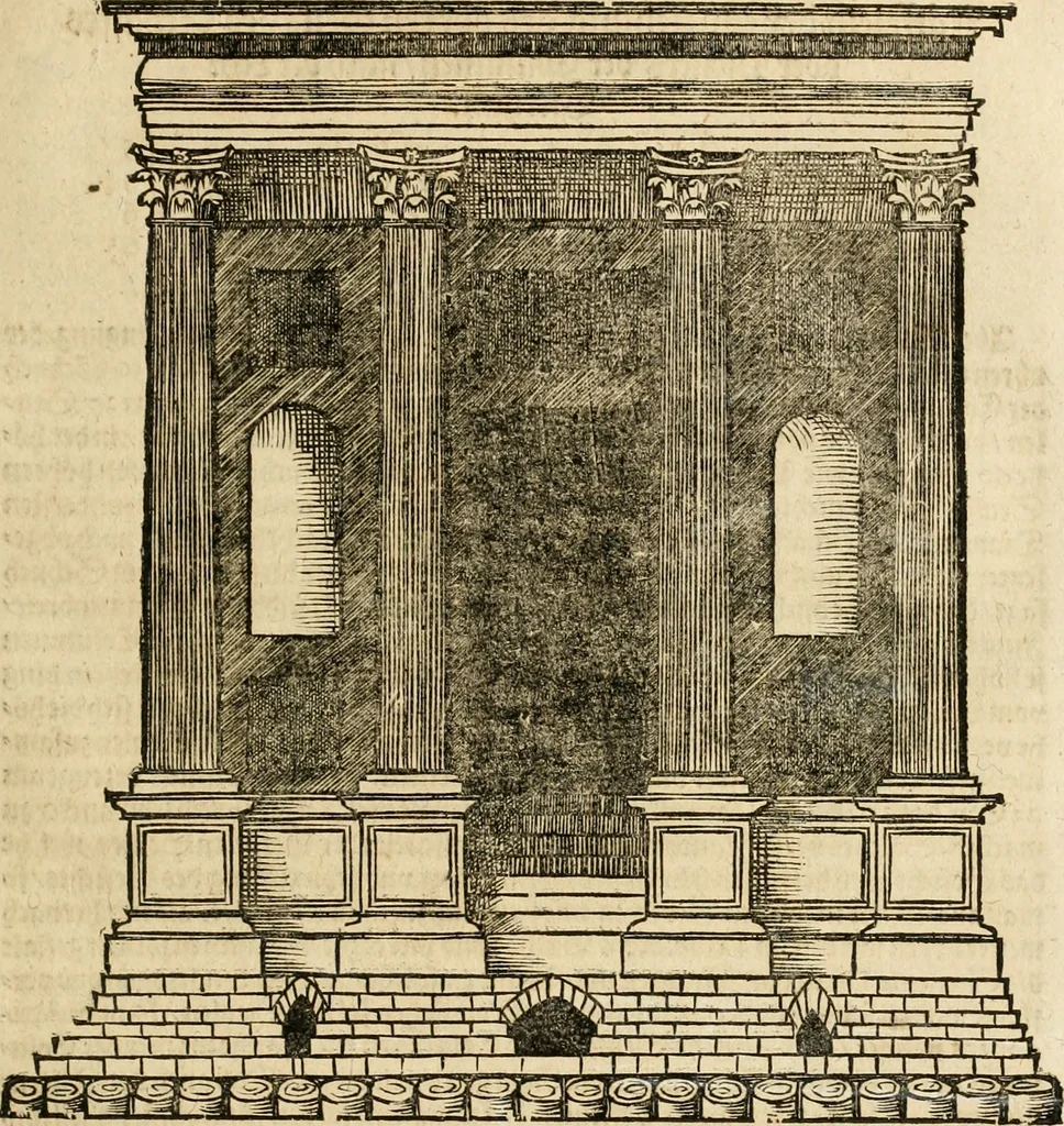 An illustration from Vitruuius, des aller namhafftigisten vnnd hocherfahrnesten, römischen Architecti, vnnd kunstreichen Werck oder Bawmeisters, Marci Vitruuij Pollionis, zehen Bücher von der Architectur vnd künstlichem Bawen ..., 1614, leaf 256