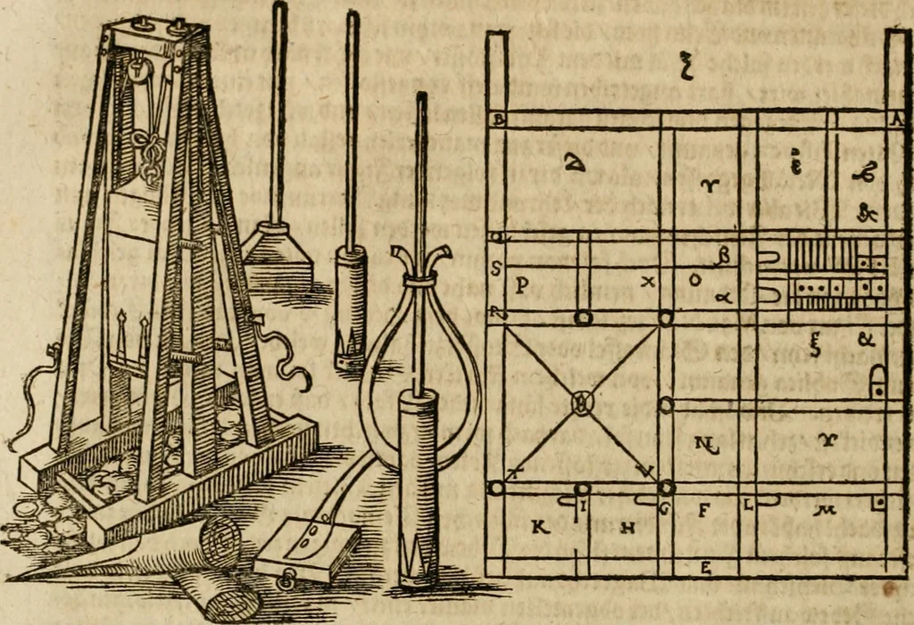 An illustration from Vitruuius, des aller namhafftigisten vnnd hocherfahrnesten, römischen Architecti, vnnd kunstreichen Werck oder Bawmeisters, Marci Vitruuij Pollionis, zehen Bücher von der Architectur vnd künstlichem Bawen ..., 1614, leaf 267