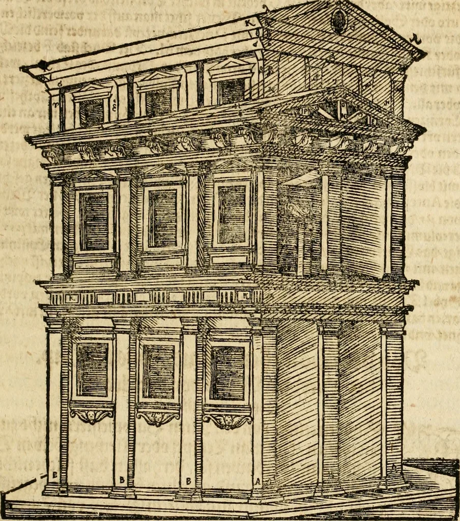 An illustration from Vitruuius, des aller namhafftigisten vnnd hocherfahrnesten, römischen Architecti, vnnd kunstreichen Werck oder Bawmeisters, Marci Vitruuij Pollionis, zehen Bücher von der Architectur vnd künstlichem Bawen ..., 1614, leaf 304