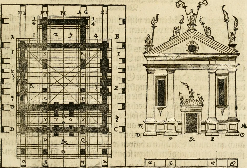 An illustration from Vitruuius, des aller namhafftigisten vnnd hocherfahrnesten, römischen Architecti, vnnd kunstreichen Werck oder Bawmeisters, Marci Vitruuij Pollionis, zehen Bücher von der Architectur vnd künstlichem Bawen ..., 1614, leaf 320