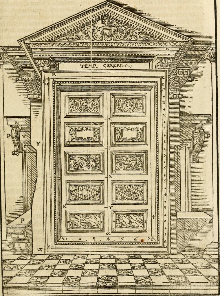 An illustration from Vitruuius, des aller namhafftigisten vnnd hocherfahrnesten, römischen Architecti, vnnd kunstreichen Werck oder Bawmeisters, Marci Vitruuij Pollionis, zehen Bücher von der Architectur vnd künstlichem Bawen ..., 1614, leaf 330