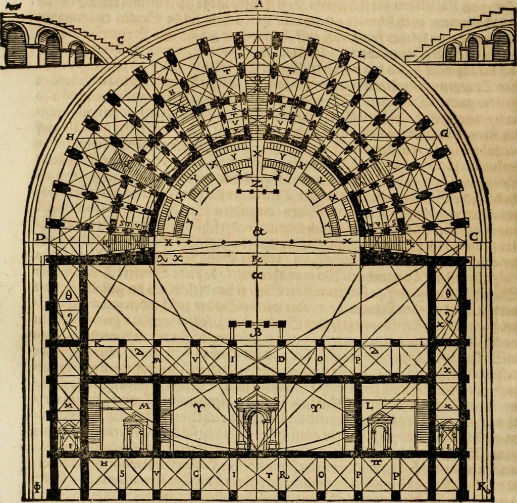 An illustration from Vitruuius, des aller namhafftigisten vnnd hocherfahrnesten, römischen Architecti, vnnd kunstreichen Werck oder Bawmeisters, Marci Vitruuij Pollionis, zehen Bücher von der Architectur vnd künstlichem Bawen ..., 1614, leaf 371