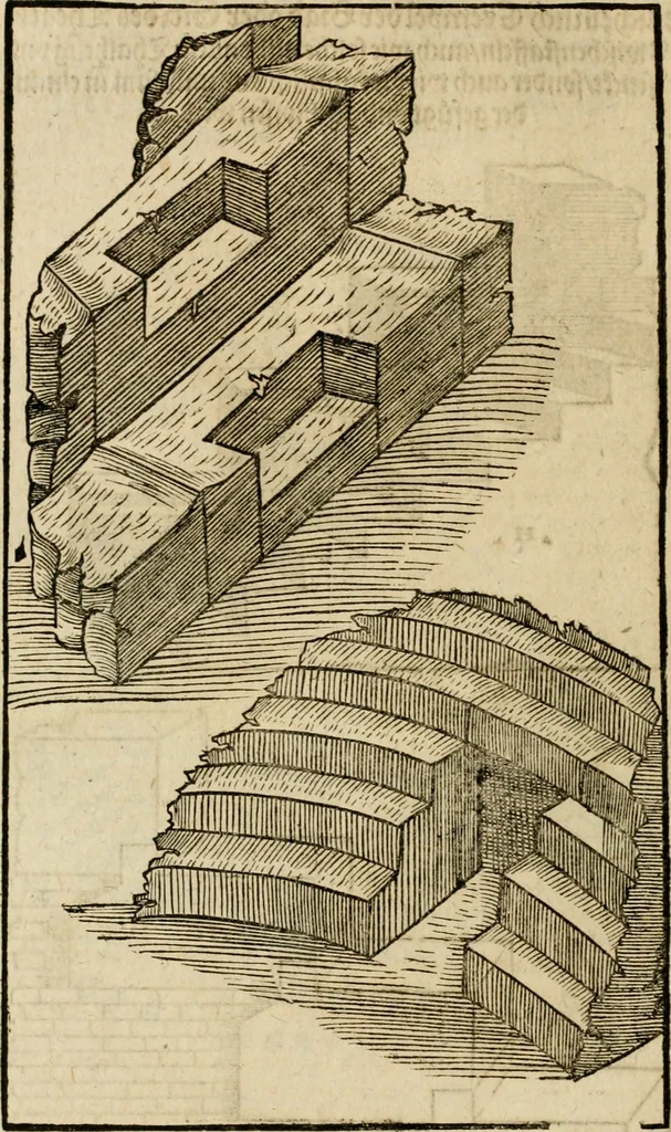 An illustration from Vitruuius, des aller namhafftigisten vnnd hocherfahrnesten, römischen Architecti, vnnd kunstreichen Werck oder Bawmeisters, Marci Vitruuij Pollionis, zehen Bücher von der Architectur vnd künstlichem Bawen ..., 1614, leaf 377