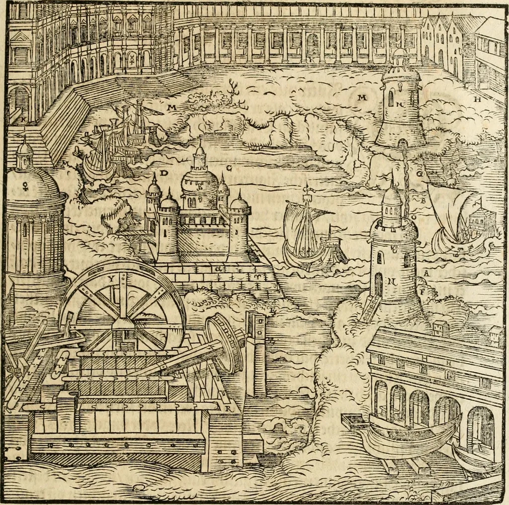 An illustration from Vitruuius, des aller namhafftigisten vnnd hocherfahrnesten, römischen Architecti, vnnd kunstreichen Werck oder Bawmeisters, Marci Vitruuij Pollionis, zehen Bücher von der Architectur vnd künstlichem Bawen ..., 1614, leaf 400