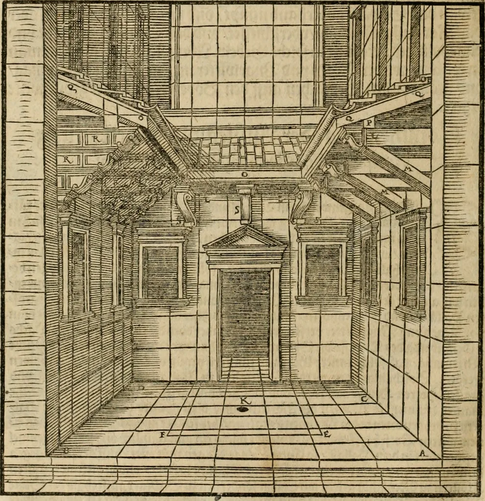 An illustration from Vitruuius, des aller namhafftigisten vnnd hocherfahrnesten, römischen Architecti, vnnd kunstreichen Werck oder Bawmeisters, Marci Vitruuij Pollionis, zehen Bücher von der Architectur vnd künstlichem Bawen ..., 1614, leaf 417