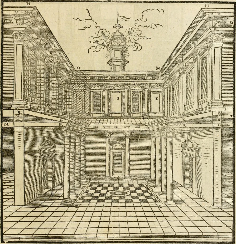 An illustration from Vitruuius, des aller namhafftigisten vnnd hocherfahrnesten, römischen Architecti, vnnd kunstreichen Werck oder Bawmeisters, Marci Vitruuij Pollionis, zehen Bücher von der Architectur vnd künstlichem Bawen ..., 1614, leaf 418