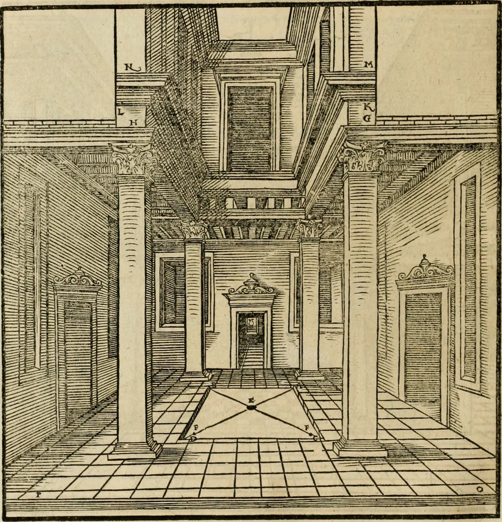 An illustration from Vitruuius, des aller namhafftigisten vnnd hocherfahrnesten, römischen Architecti, vnnd kunstreichen Werck oder Bawmeisters, Marci Vitruuij Pollionis, zehen Bücher von der Architectur vnd künstlichem Bawen ..., 1614, leaf 419