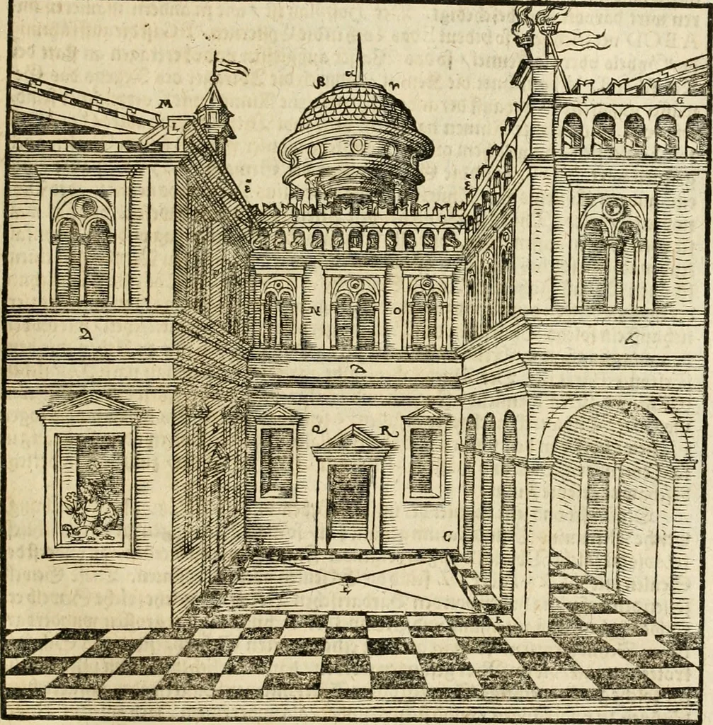 An illustration from Vitruuius, des aller namhafftigisten vnnd hocherfahrnesten, römischen Architecti, vnnd kunstreichen Werck oder Bawmeisters, Marci Vitruuij Pollionis, zehen Bücher von der Architectur vnd künstlichem Bawen ..., 1614, leaf 420