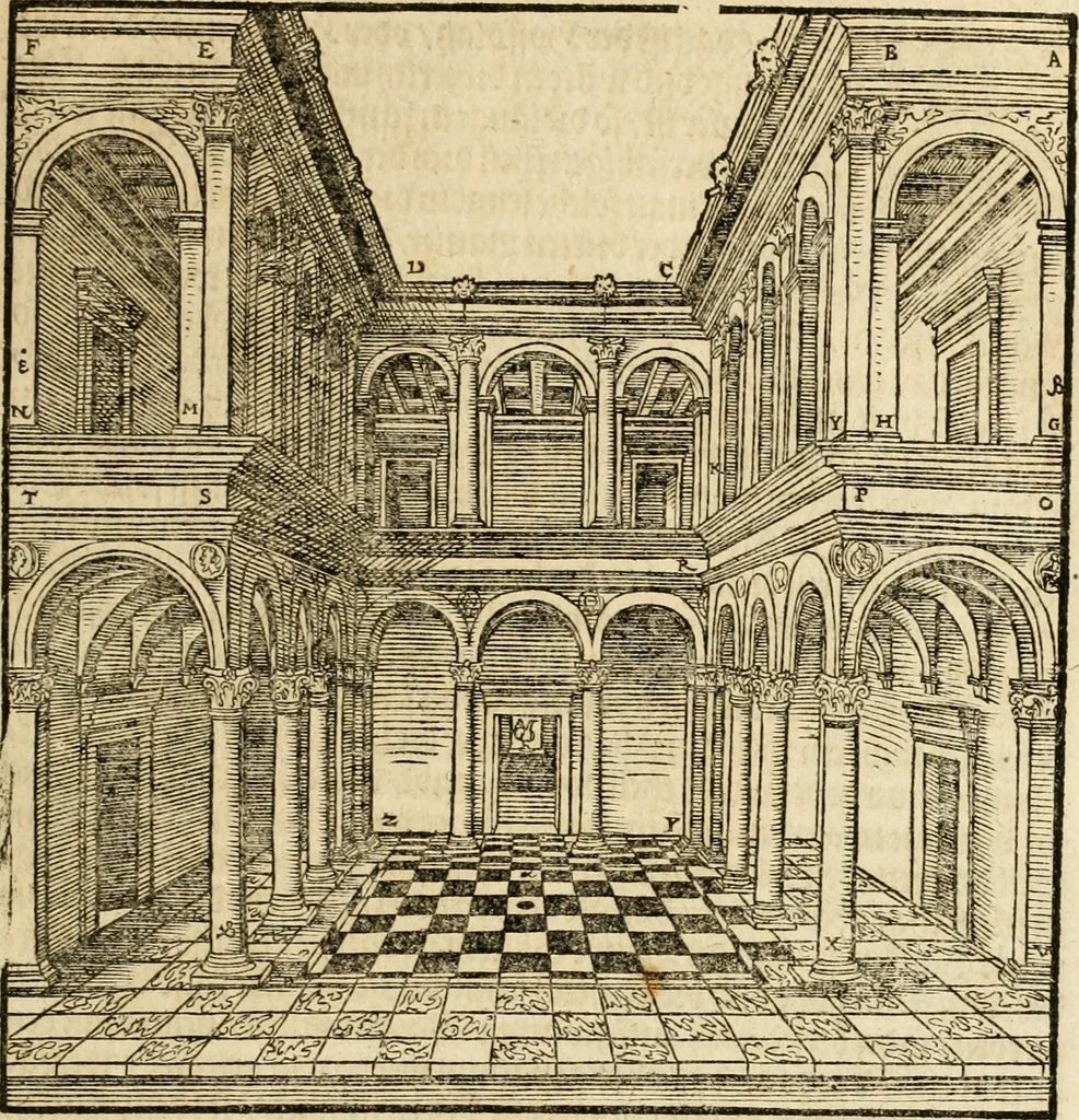 An illustration from Vitruuius, des aller namhafftigisten vnnd hocherfahrnesten, römischen Architecti, vnnd kunstreichen Werck oder Bawmeisters, Marci Vitruuij Pollionis, zehen Bücher von der Architectur vnd künstlichem Bawen ..., 1614, leaf 422