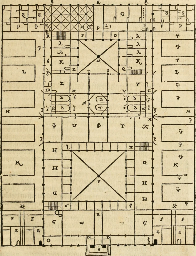 An illustration from Vitruuius, des aller namhafftigisten vnnd hocherfahrnesten, römischen Architecti, vnnd kunstreichen Werck oder Bawmeisters, Marci Vitruuij Pollionis, zehen Bücher von der Architectur vnd künstlichem Bawen ..., 1614, leaf 444