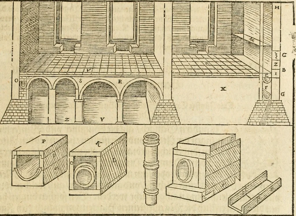 An illustration from Vitruuius, des aller namhafftigisten vnnd hocherfahrnesten, römischen Architecti, vnnd kunstreichen Werck oder Bawmeisters, Marci Vitruuij Pollionis, zehen Bücher von der Architectur vnd künstlichem Bawen ..., 1614, leaf 474