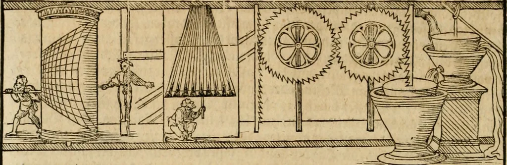 An illustration from Vitruuius, des aller namhafftigisten vnnd hocherfahrnesten, römischen Architecti, vnnd kunstreichen Werck oder Bawmeisters, Marci Vitruuij Pollionis, zehen Bücher von der Architectur vnd künstlichem Bawen ..., 1614, leaf 587