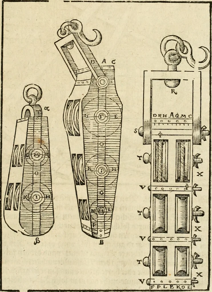An illustration from Vitruuius, des aller namhafftigisten vnnd hocherfahrnesten, römischen Architecti, vnnd kunstreichen Werck oder Bawmeisters, Marci Vitruuij Pollionis, zehen Bücher von der Architectur vnd künstlichem Bawen ..., 1614, leaf 598