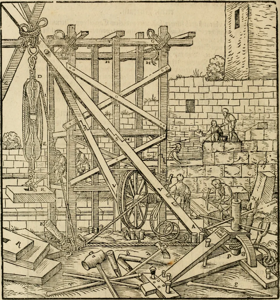 An illustration from Vitruuius, des aller namhafftigisten vnnd hocherfahrnesten, römischen Architecti, vnnd kunstreichen Werck oder Bawmeisters, Marci Vitruuij Pollionis, zehen Bücher von der Architectur vnd künstlichem Bawen ..., 1614, leaf 599