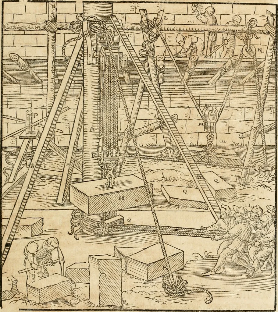 An illustration from Vitruuius, des aller namhafftigisten vnnd hocherfahrnesten, römischen Architecti, vnnd kunstreichen Werck oder Bawmeisters, Marci Vitruuij Pollionis, zehen Bücher von der Architectur vnd künstlichem Bawen ..., 1614, leaf 602