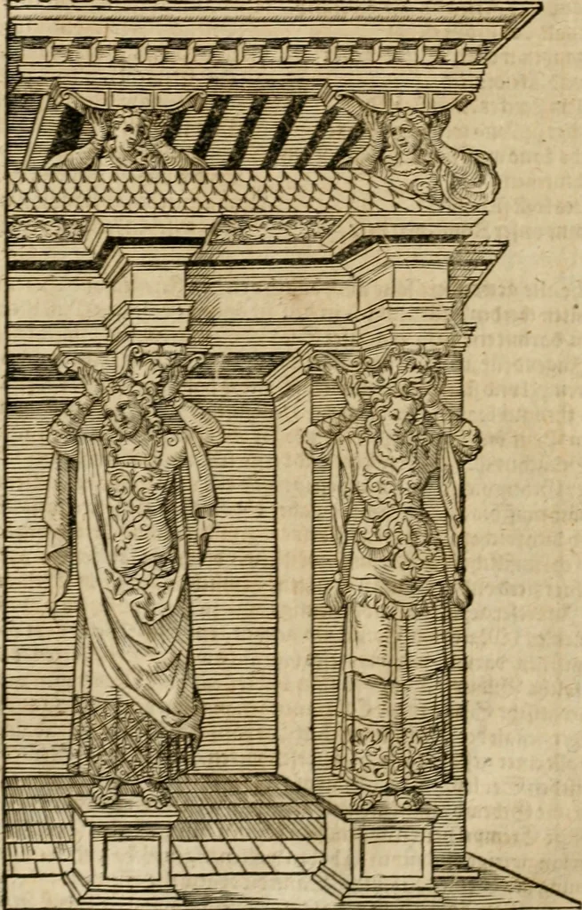 An illustration from Vitruuius, des aller namhafftigisten vnnd hocherfahrnesten, römischen Architecti, vnnd kunstreichen Werck oder Bawmeisters, Marci Vitruuij Pollionis, zehen Bücher von der Architectur vnd künstlichem Bawen ..., 1614, leaf 61
