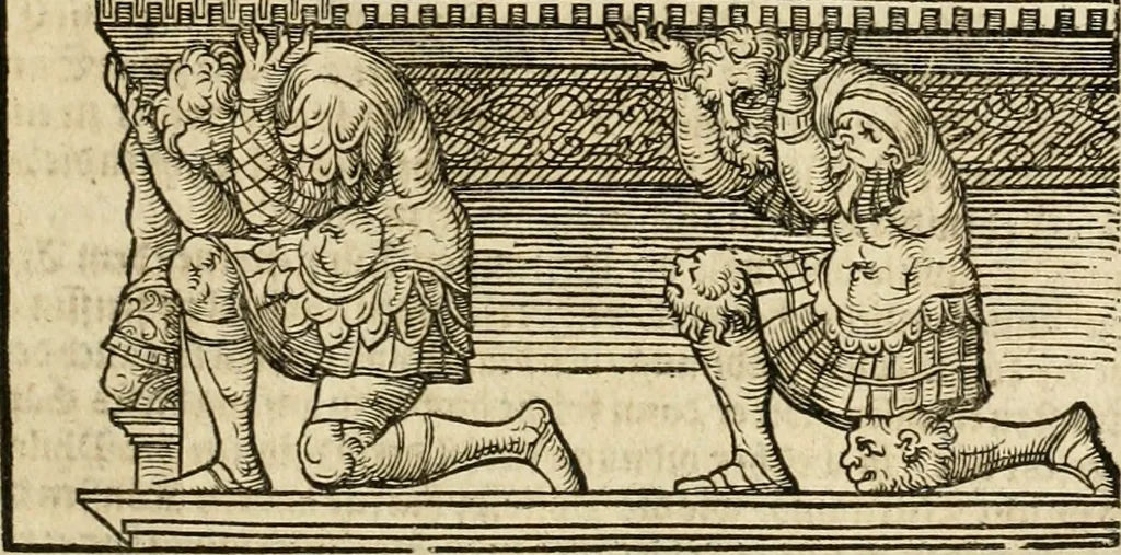 An illustration from Vitruuius, des aller namhafftigisten vnnd hocherfahrnesten, römischen Architecti, vnnd kunstreichen Werck oder Bawmeisters, Marci Vitruuij Pollionis, zehen Bücher von der Architectur vnd künstlichem Bawen ..., 1614, leaf 68