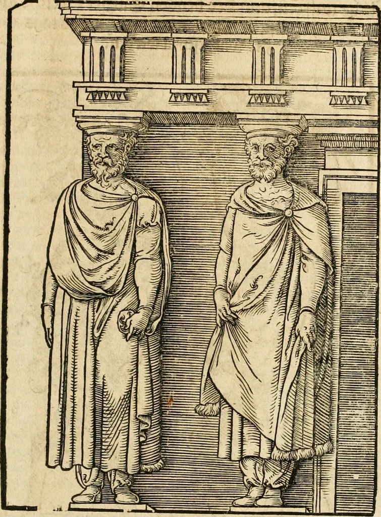 An illustration from Vitruuius, des aller namhafftigisten vnnd hocherfahrnesten, römischen Architecti, vnnd kunstreichen Werck oder Bawmeisters, Marci Vitruuij Pollionis, zehen Bücher von der Architectur vnd künstlichem Bawen ..., 1614, leaf 70