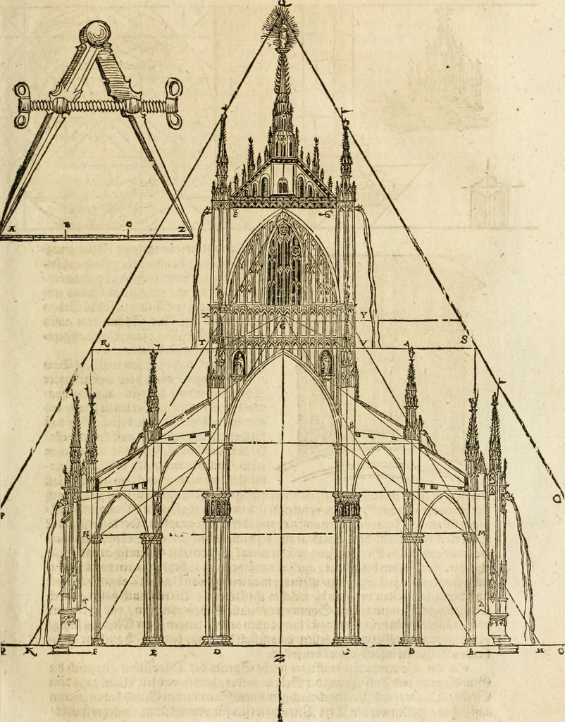 An illustration from Vitruuius, des aller namhafftigisten vnnd hocherfahrnesten, römischen Architecti, vnnd kunstreichen Werck oder Bawmeisters, Marci Vitruuij Pollionis, zehen Bücher von der Architectur vnd künstlichem Bawen ..., 1614, leaf 90